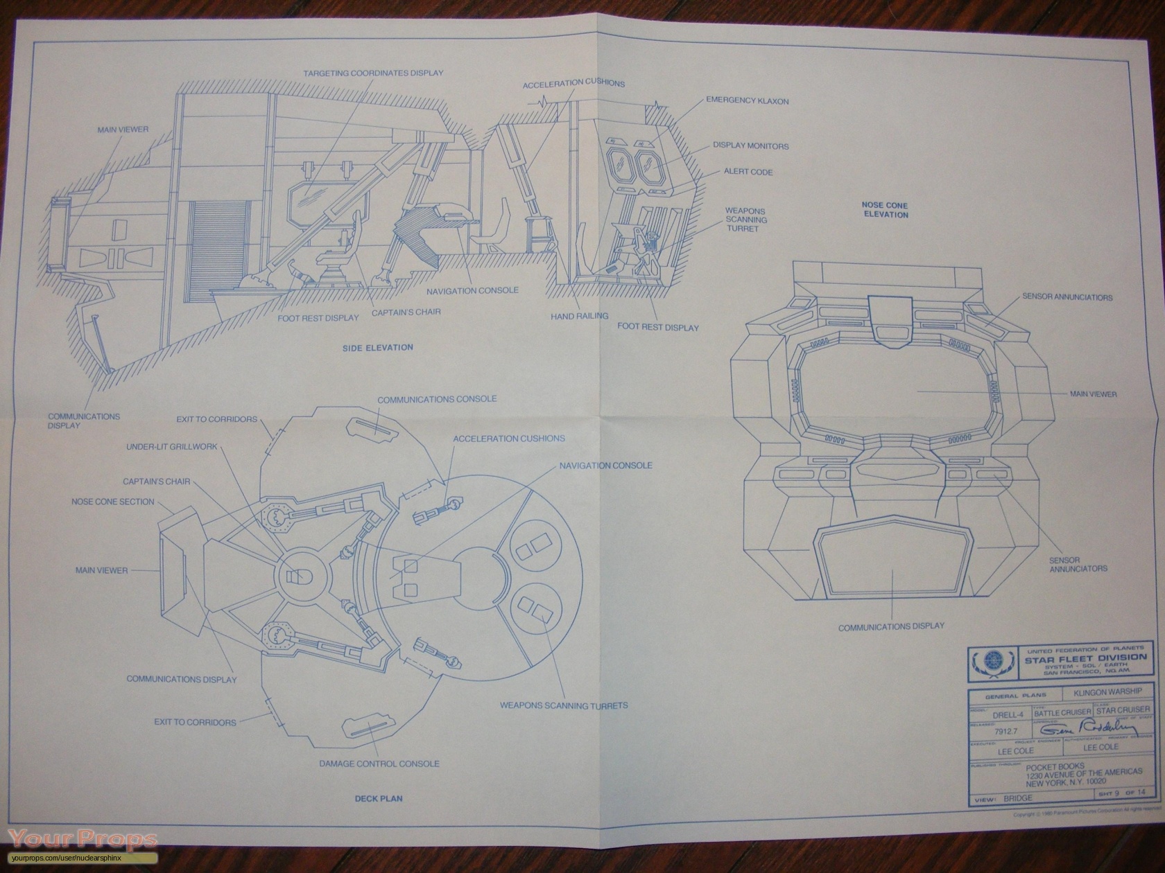 Star Trek - The Motion Picture Tmp Klingon D7 Battlecruiser Bridge 