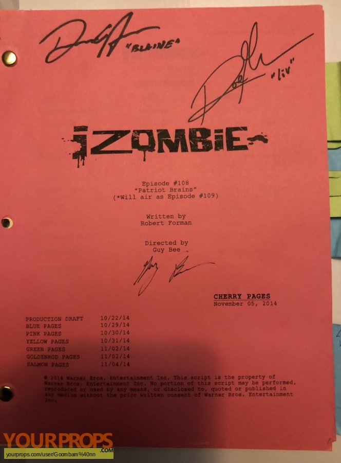 i zombie original production material