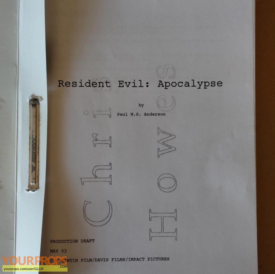 Resident Evil  Apocalypse original production material