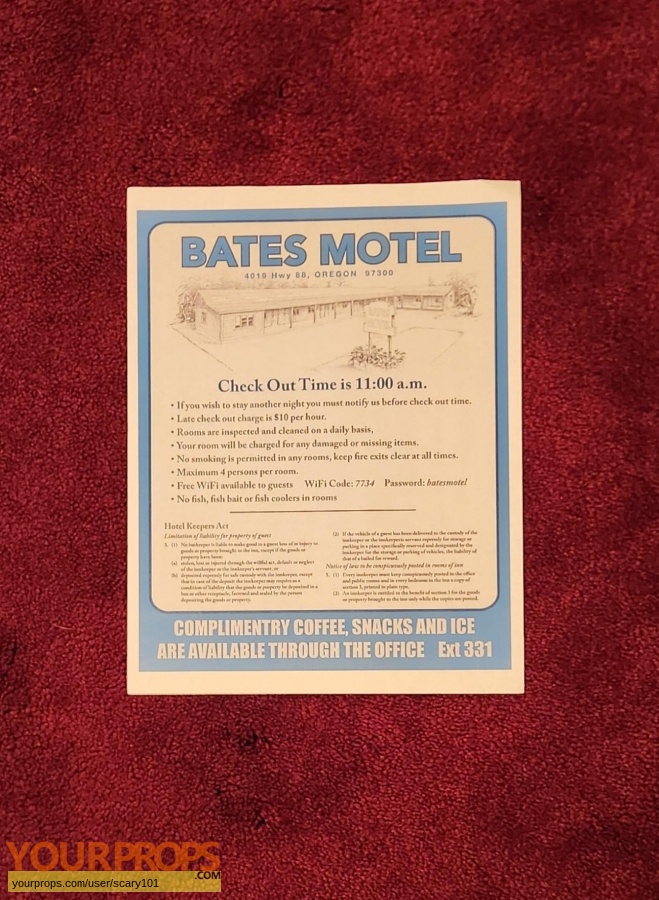 Bates Motel original set dressing   pieces