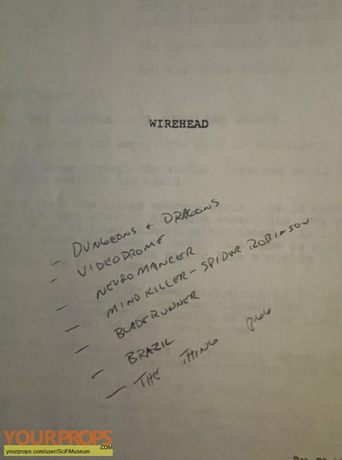 Wirehead original production material