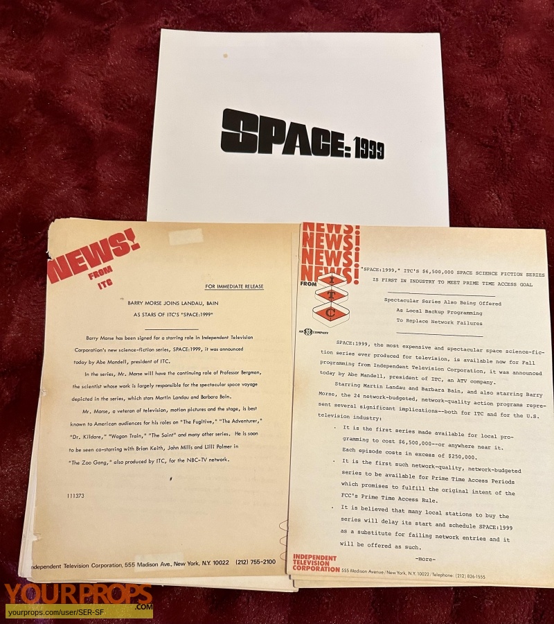 Space 1999 TV 1975 original production material