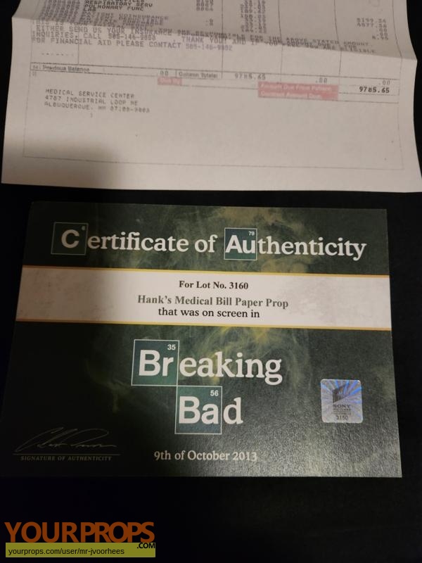 Breaking Bad original movie prop