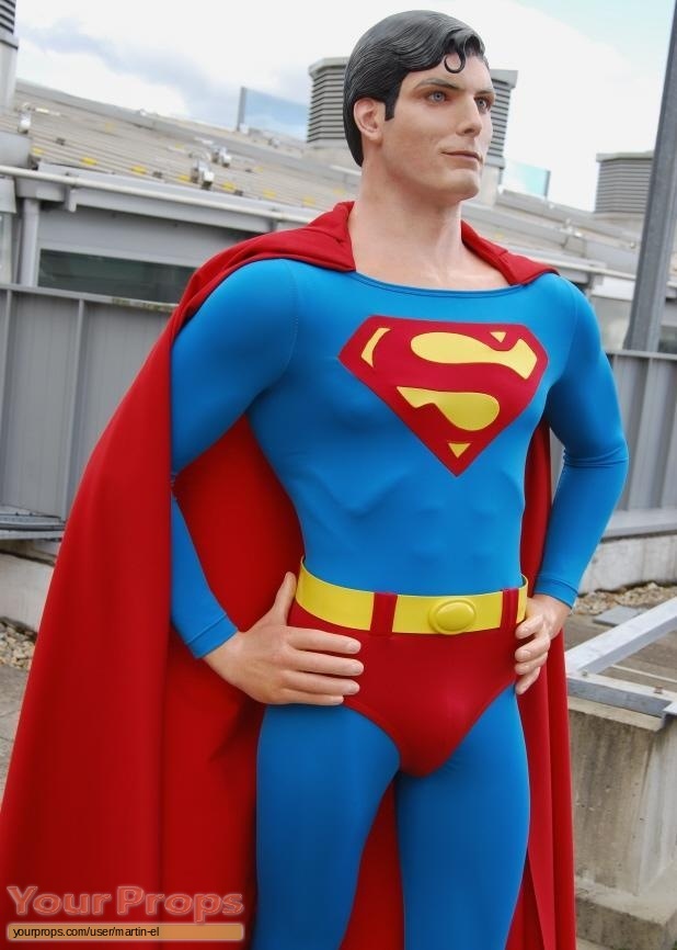 Superman Superman Movies costume and display. replica movie costume