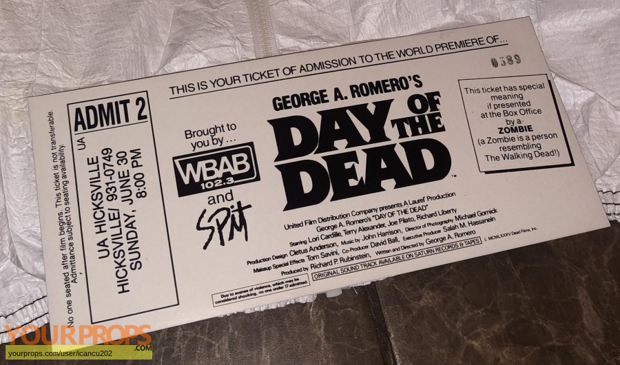 Day of the Dead original film-crew items