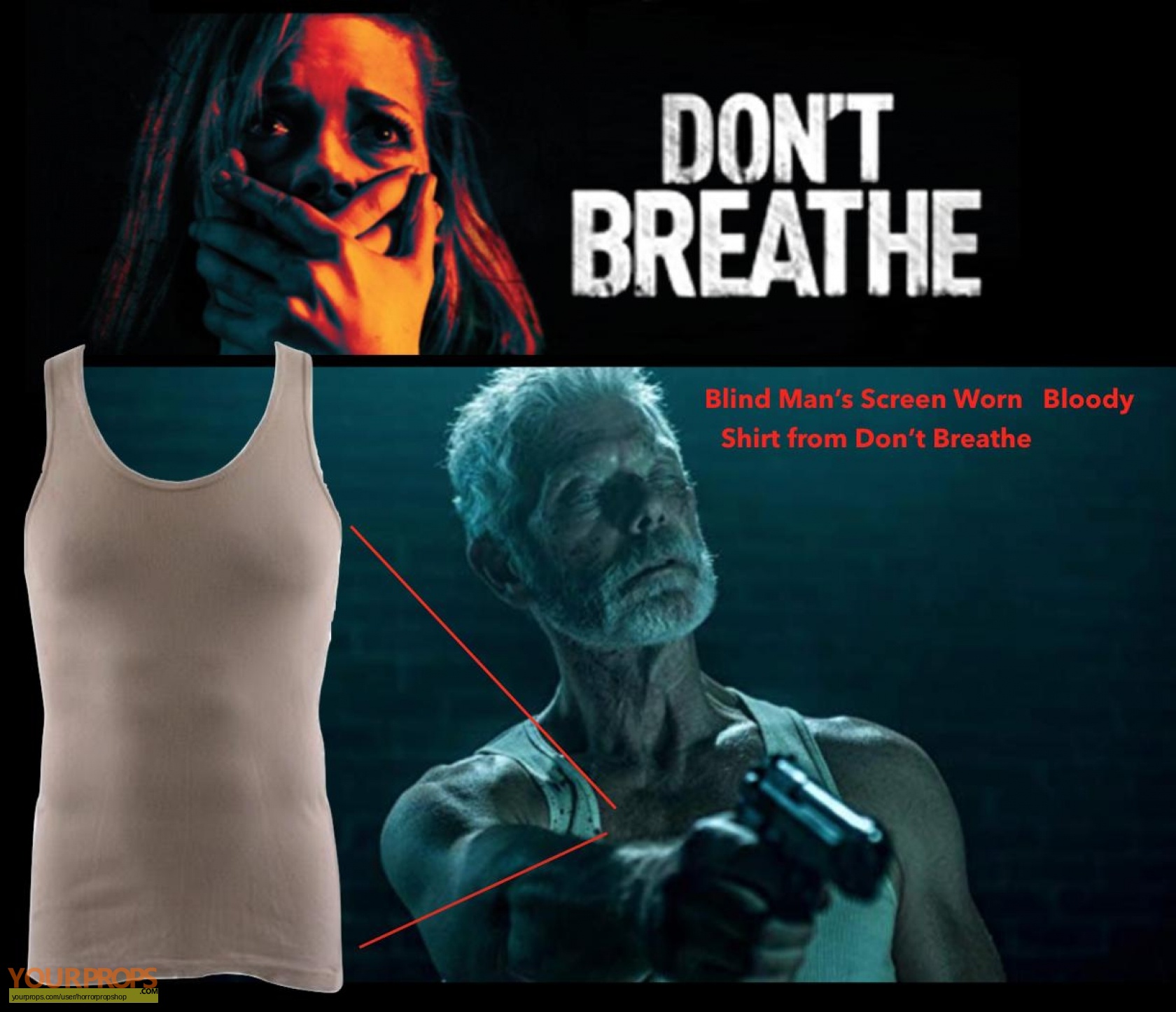 Don T Breathe Blind Man S Bloody Tank Top For Sale Original Movie