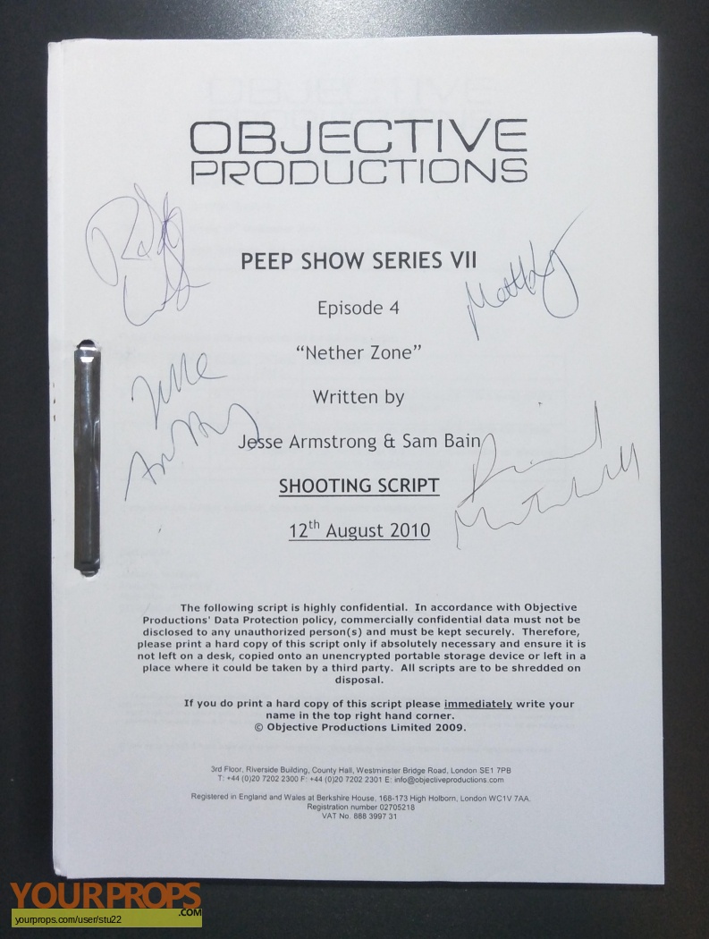 Peep Show (2003-2015) Signed Script & 