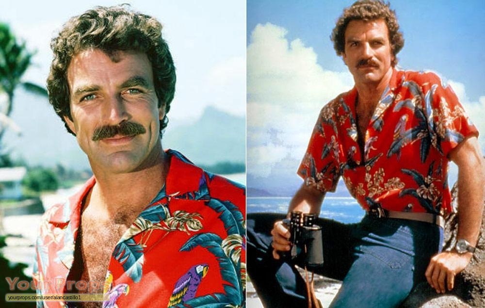 Magnum, P.I. Red Jungle Bird Hawaiian Shirt replica TV series costume