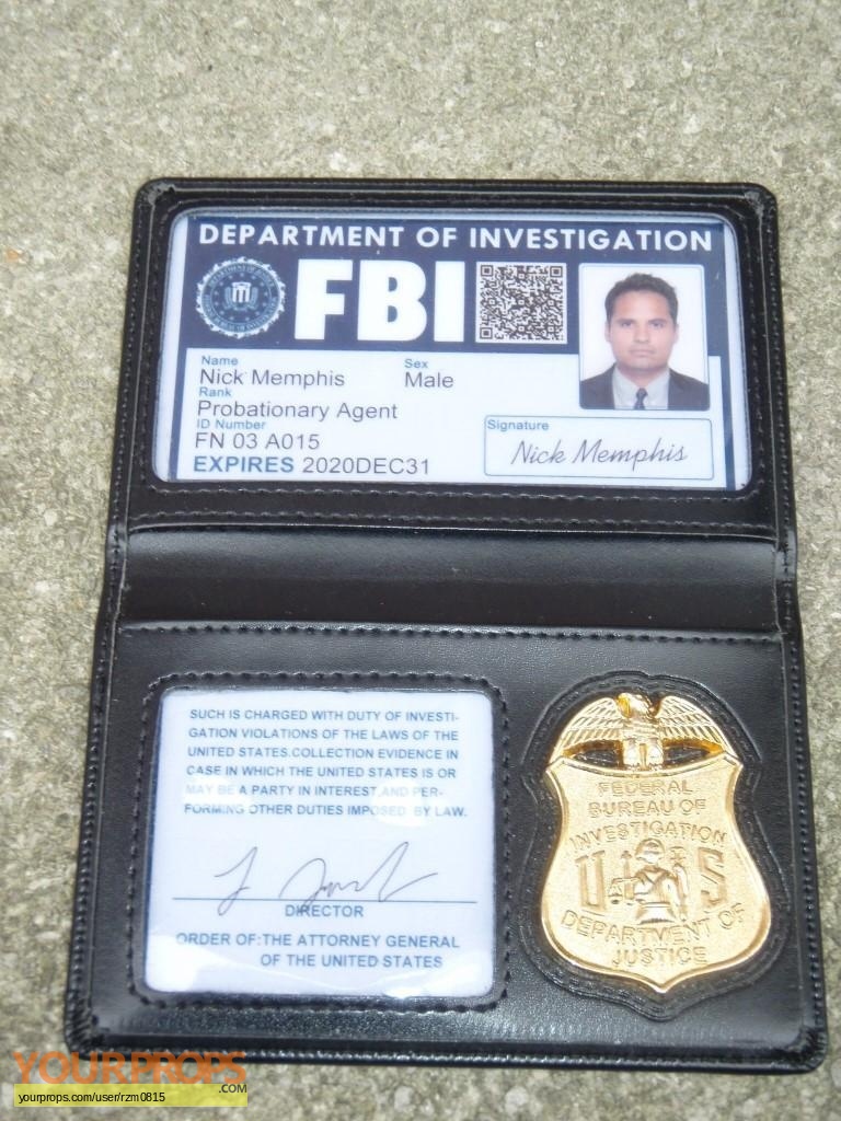 Shooter Nick Memphis' FBI Credentials replica movie prop